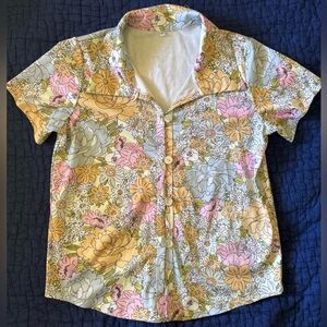 Floral Short Sleeve Button-Up Shirt